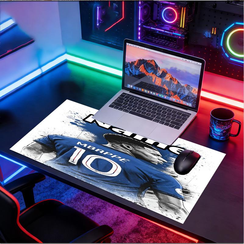 Custom Name Personalized Kylian Mbappe Pattern Mousepad, Laptop PC Desk Mat, Decorative Desk Mat for Home Keyboard Pad Gift