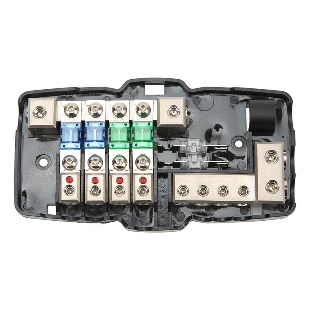 Fused Power Distribution Block 4 Way Distribution Fit for Cars Campervans Trucks Trailer UTV Boats