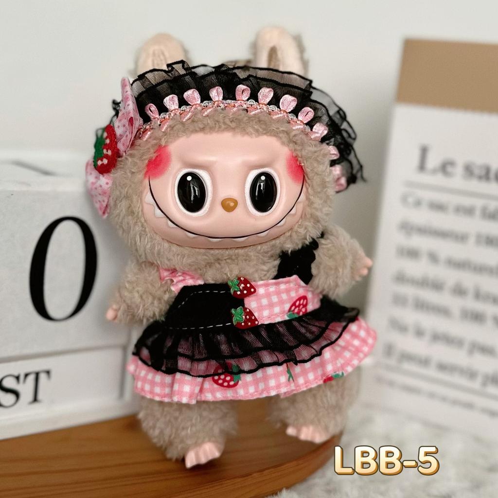 For 17Cm Labubu V2 V1 Doll Dress Clothes Outfit Accessories Idol Doll Clothing for Kid Gift Labubu Pendant Clothes