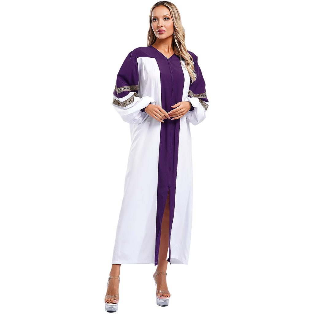 Womens Church Clergy Dress Choir Robe Minister Loose Fit Maxi Dress Priest Preacher Liturgical Dresses Dance Performance Costume