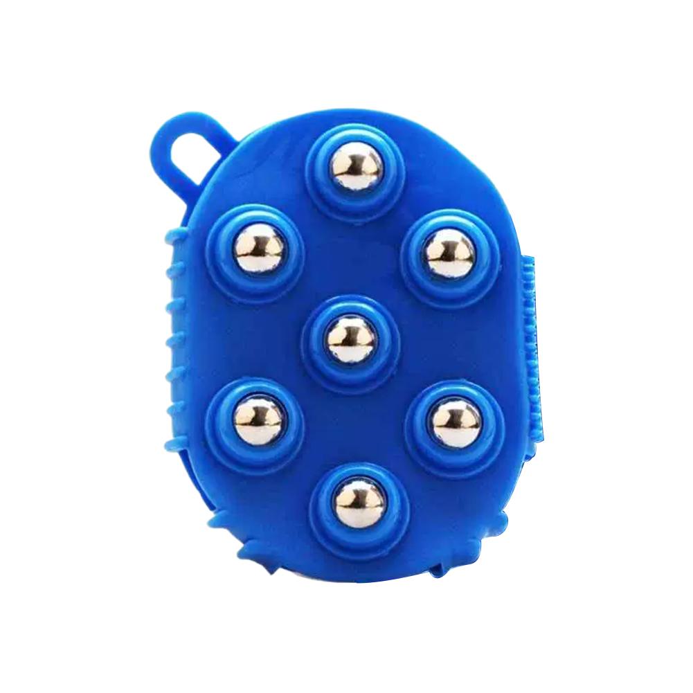 Двусторонний массажный перчатка 7 бусин Головка Стальной шарик Щетка Эргономичный дизайн ПП Материал Для всего тела Соскребание Плечо Спина Облегчение