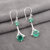Chrome Diopside Gemstone 925 Solid Silver Jewelry Zircon Wedding Earrings 1.84" CZE-9-5