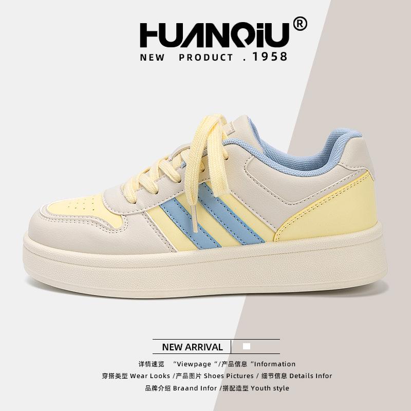 Global Women's Shoes Mesh ZHQ68119W Summer Breathable Board Shoes Women's New Popular Student Platform White Shoes Women