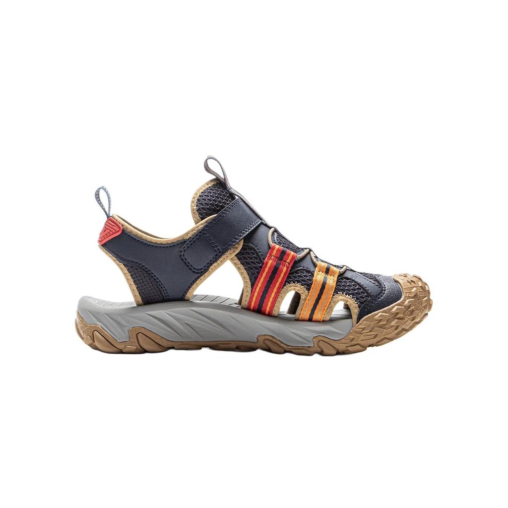 Li Ning Kids Sports Lifestyle Synthetic Leather Comfortable Versatile Non-Slip Wear-Resistant Low-Top Sandals Kids Sandals Blue YKUV014-1