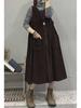 Платье-жилет из вельвета в стиле ретро осень/зима 2024 года — свободная, омолаживающая, универсальная юбка для женщин