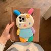 Япония Инс Кавай 3D Мультяшный Радужный Кролик Мягкий Силиконовый Чехол для Телефона Ударопрочный Чехол для iPhone 16 15 14 Plus 13 12 Pro Max