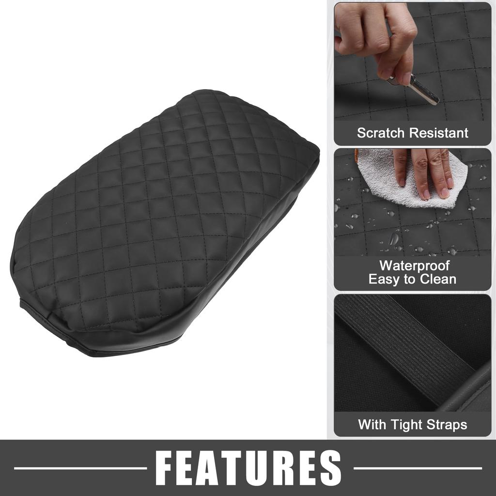 ABSOPRO Car Center Console Armrest Cover, 43x22 cm, Center Console Protective Cover for Toyota Rav 4 2019-2023, Faux Leather, Black