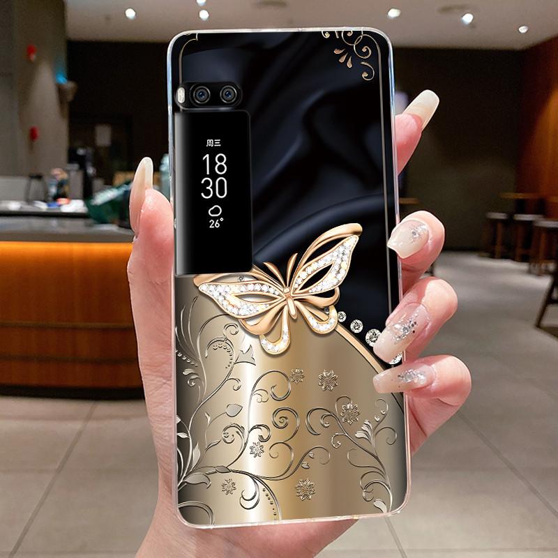 Phone Case For Meizu Pro 7 Case For Meizu Pro 7 Plus Capa Coque Flower Butterfly Thin Covers Transparent Soft Silicone TPU Cover