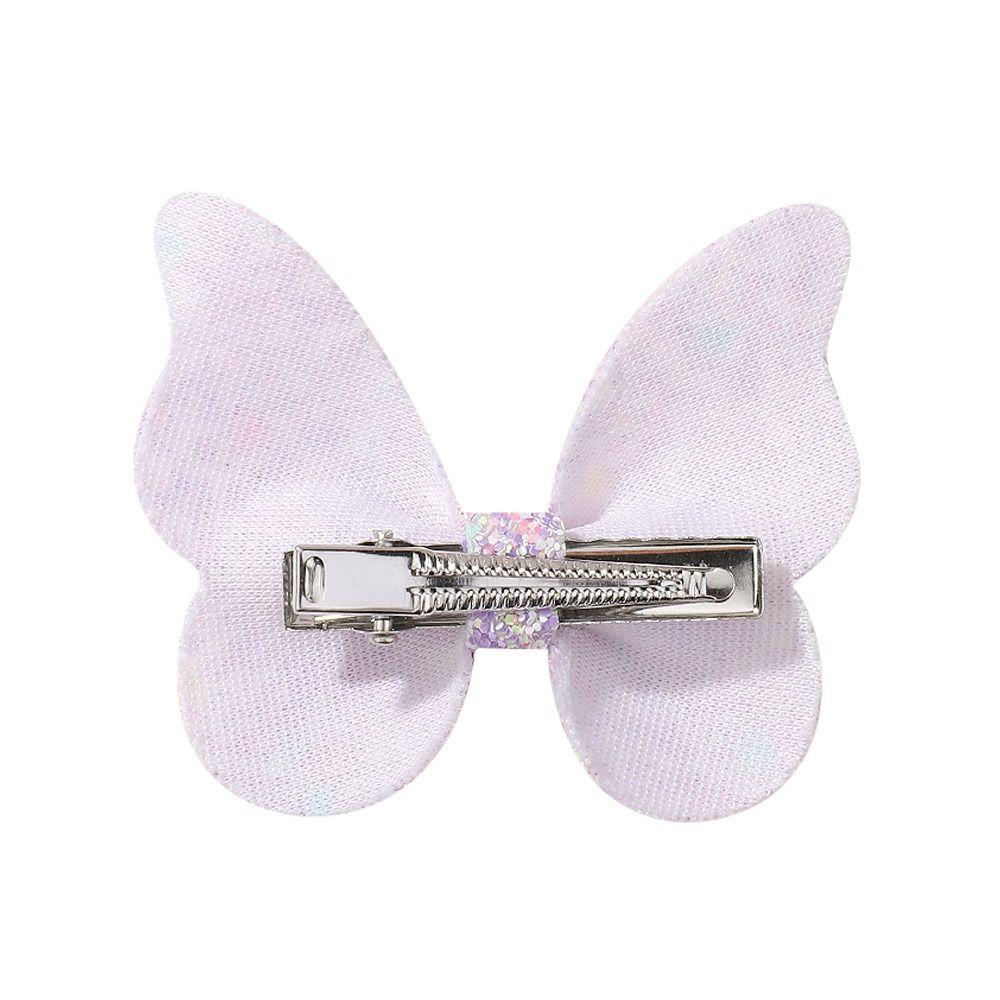 4Pcs Double Butterfly Design Butterfly Hair Clip Sequins Decor Bow Hairpins Glitter Hair Clip Women