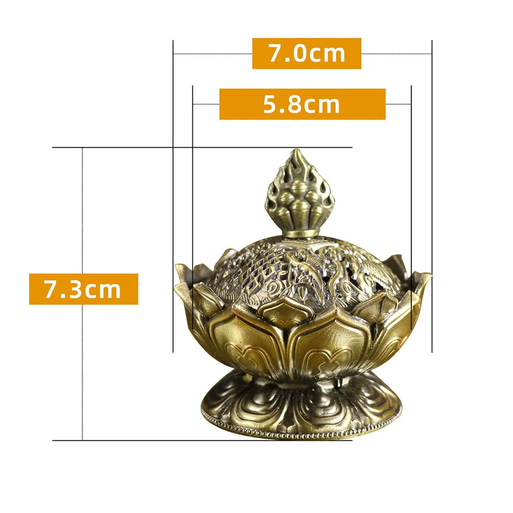 Винтажная металлическая подставка для благовоний в виде цветка лотоса, буддизм, Будда, комната, домашний декор, мини-цензор для сандалового дерева, держатель для благовоний, бронзовое изделие