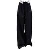 2025 Women's High-Waist Wide Leg Trousers: Designer Contrast Color Slim Fit for Spring & Autumn