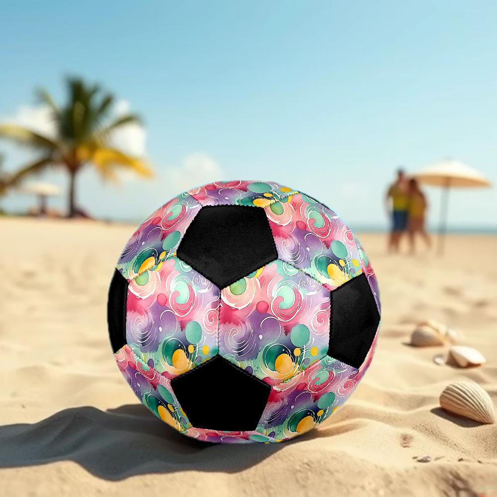 1PC Colorful Abstract Swirls Soccer Ball Size 5 Football Machine Sewn Indoor/Outdoor Universal Football A109