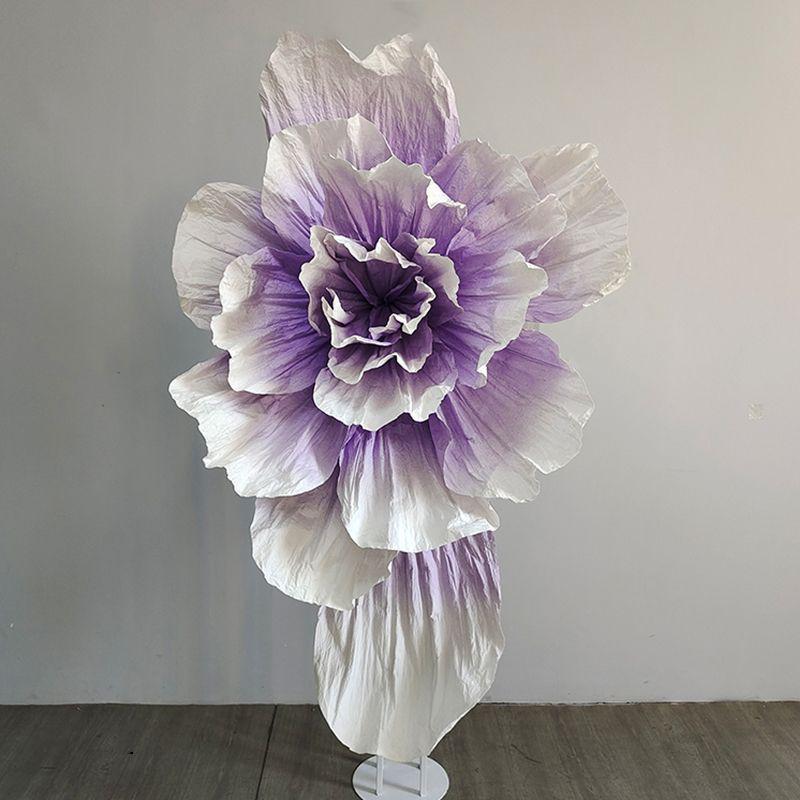 Большое свадебное бумажное цветочное украшение - Плиссированные пластиковые цветы для фона отеля, Гигантские бумажные цветы для фотосессии, Готовое изделие