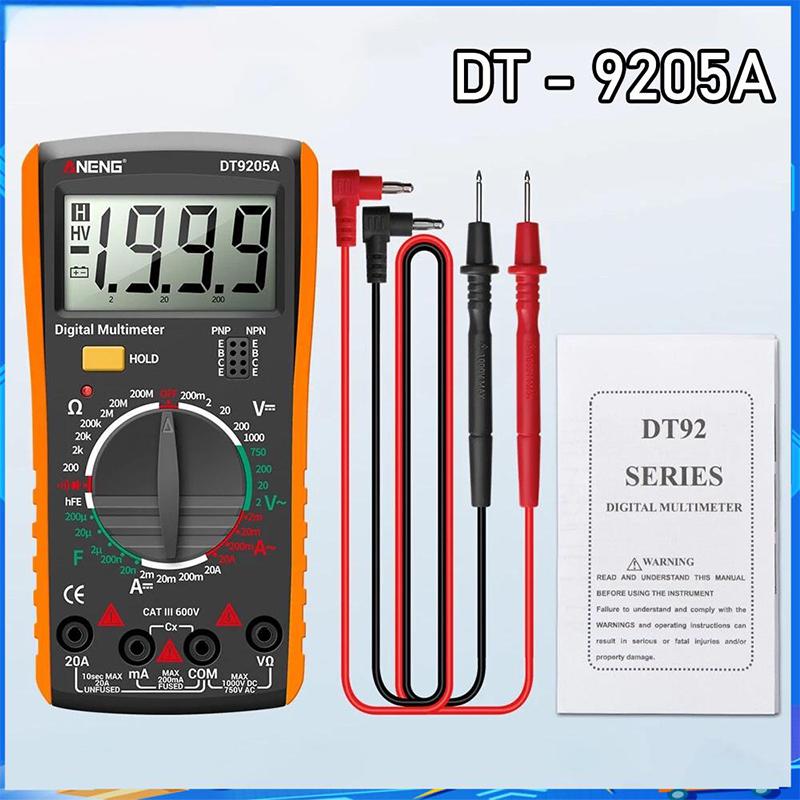 Dt9205A Digital Multimeter True Rms Professional /Dc Current Tester Capacitor Voltage Meter Detector Tools