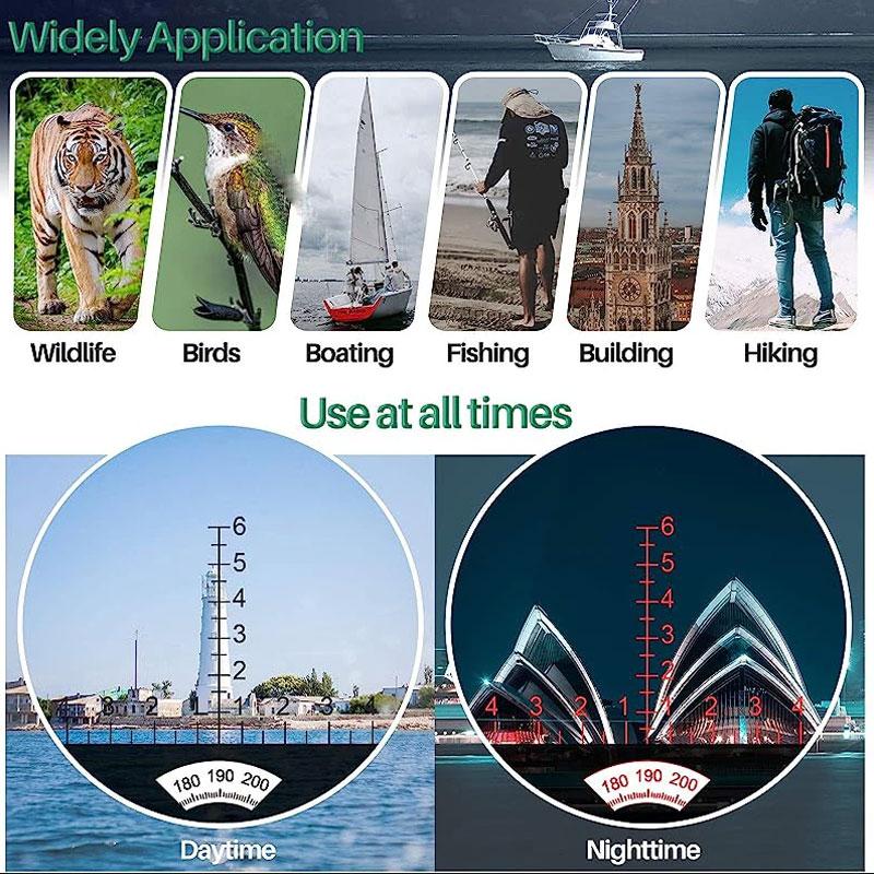 Binoculars Hd 10x50 With Compass Rangefinder Professional Waterproof Powerful High Power Telescope Boating Bird Watching Hunting