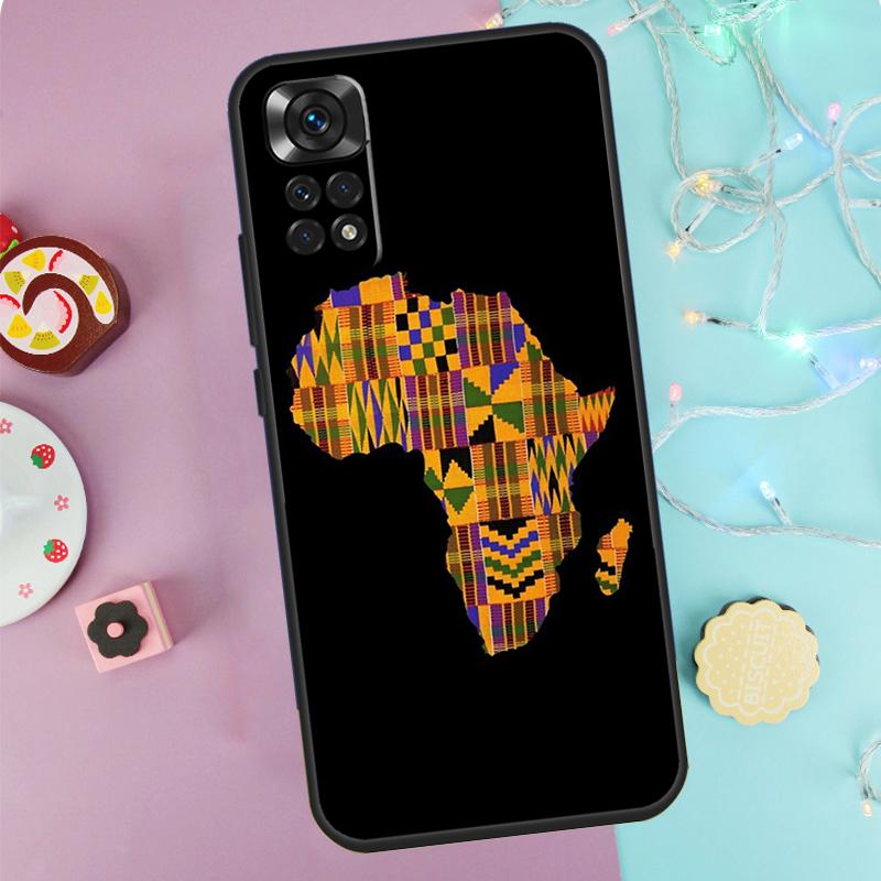 Карта Африки Африканские Ткани Чехол Для Xiaomi Redmi Note 13 Pro 14 9 10 11 12 9S 10S 11S 12S Redmi 14C 10C 12C 13C Обложка