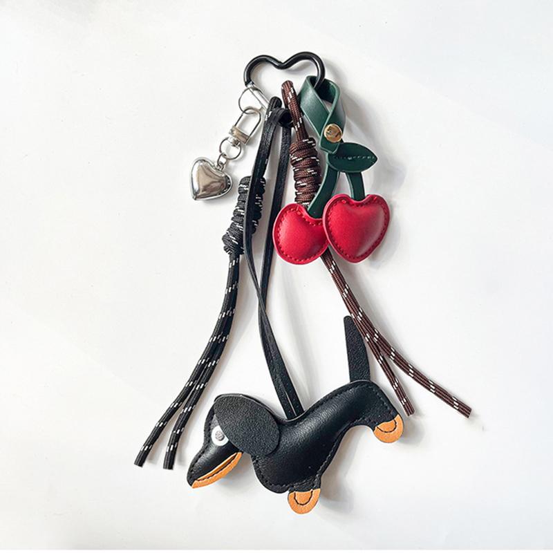 Faux Leather Cherry Mini Backpack Hanging Handbag Pendant Bag Pendant Bags Accessories KTB