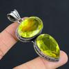Подвеска из драгоценного камня лимона, твердая подвеска из стерлингового серебра 925 пробы, ювелирный подарок для унисекс