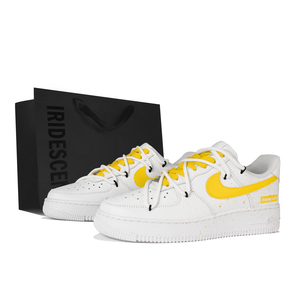 Nike Air Force 1 Slip Resistant Cushioning Low top Skateboard Shoes Women's White DD8959-100(Team-S-BOX)-Random packaging bags
