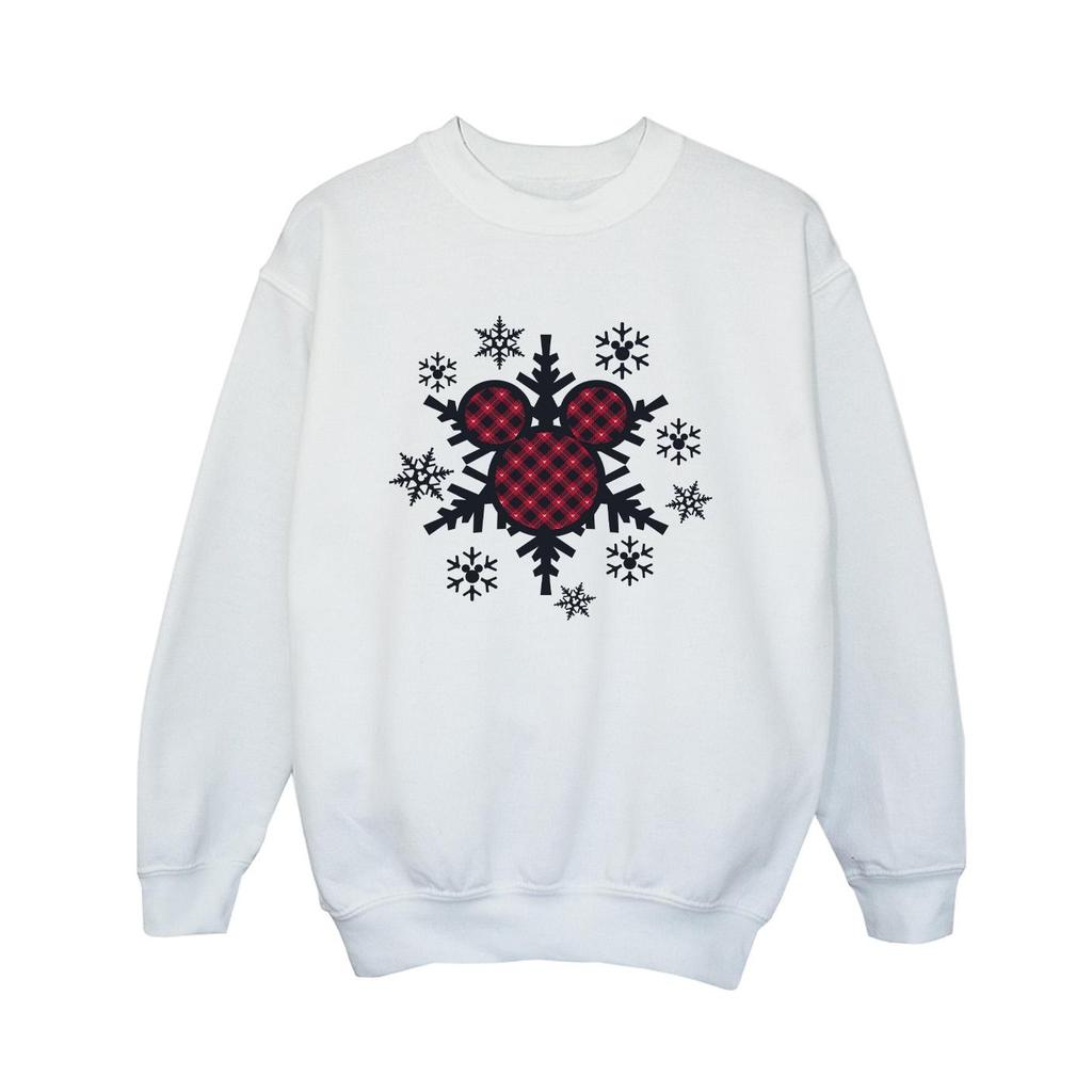 Disney Boys Mickey Mouse Gingham Snowflakes Sweatshirt