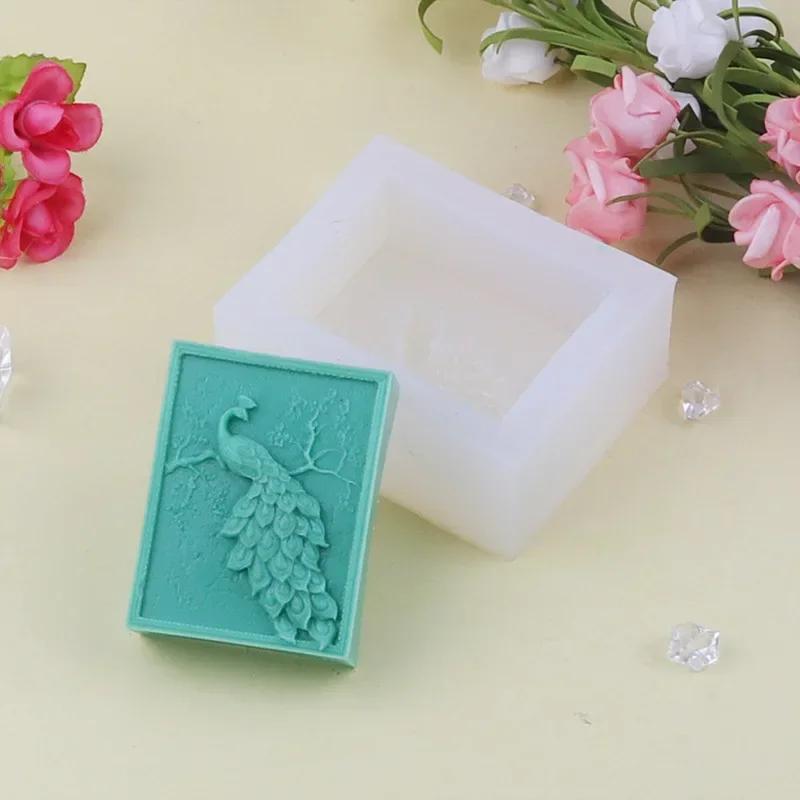 DIY  Angel Mermaid Multi-style Printed Soap Molds Flowers Peacock Butterfly Girl Silicone Mold Aromatherapy Soap Handmade Gifts