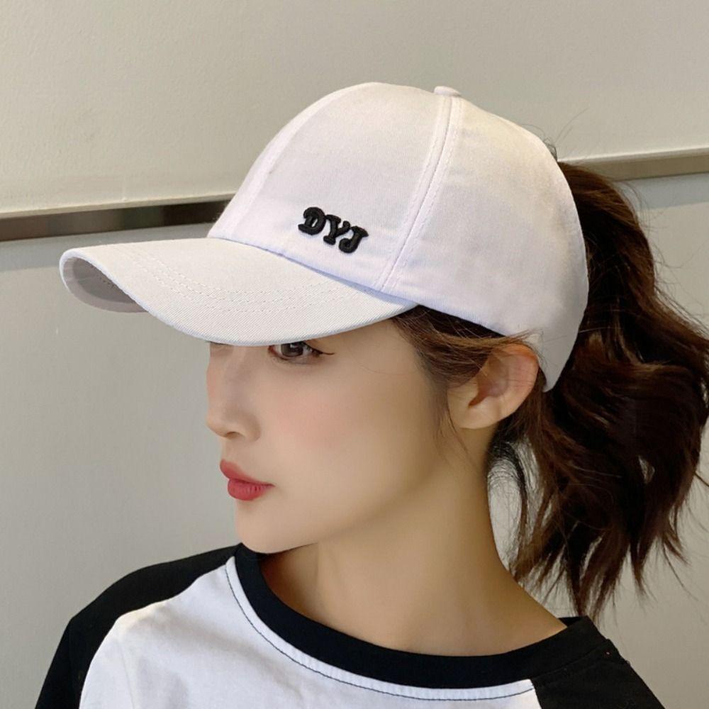 With Ponytail Hole Baseball Caps Cotton Hollow Caps Sun Protection Empty Top Cap  Girls