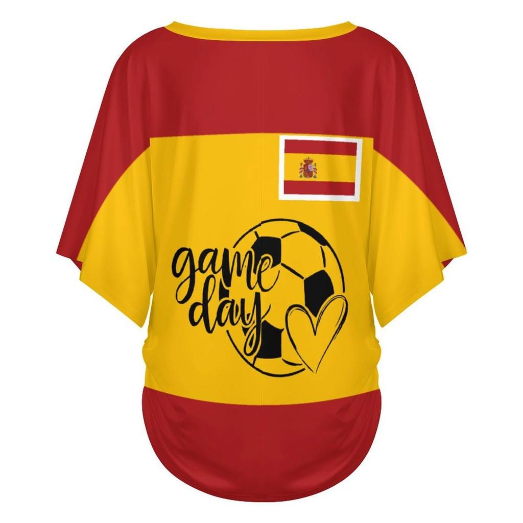Womens V Neck Short Sleeve Pullover T Shirt Turkey 2026 Letter Print Casual Loose Fit Top for Football Supporters