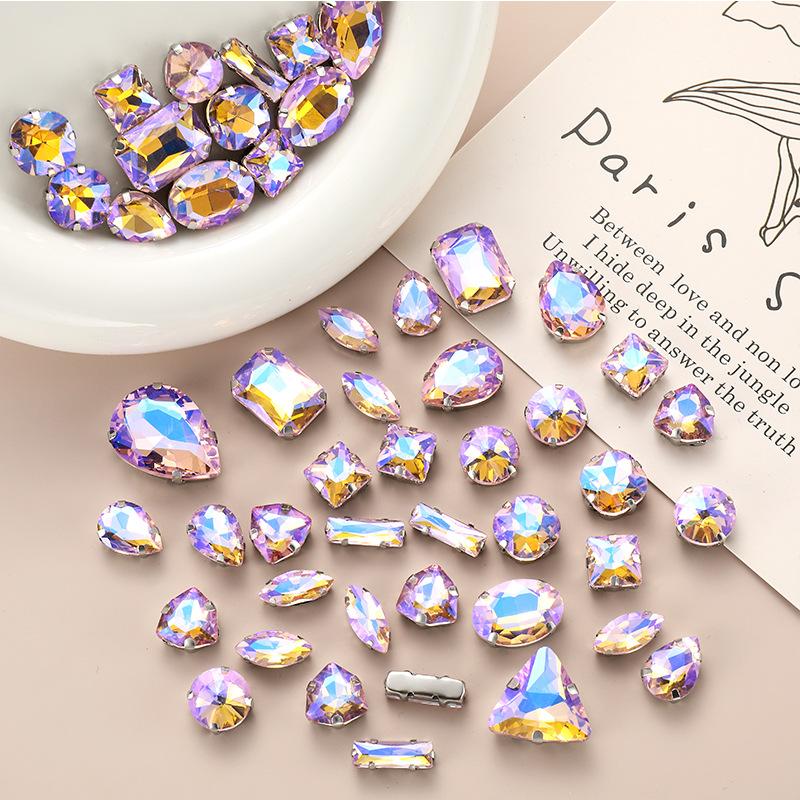 Поставка Стеклянная дрель-коготь, сшитая вручную, пряжка из алмазного кристалла, своими руками, свадебная одежда, аксессуары для волос, пряжка для обуви, аксессуары, смешанные 50 шт.