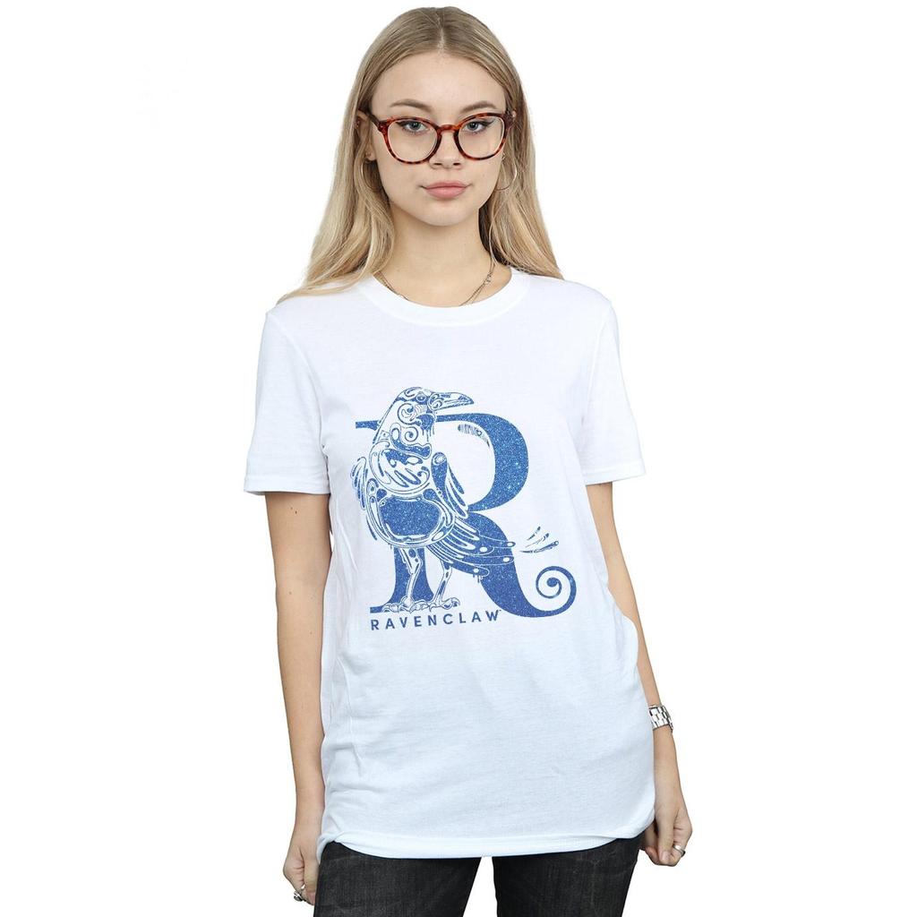 Harry Potter Womens/Ladies Ravenclaw Glitter Cotton Boyfriend T-Shirt