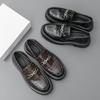 All-Match Casual Luxury Brand Men Platform Loafers Leather Men Dress Shoes Round Head Moccasins Breathable Slip On Driving Shoes