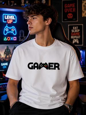 Gamer TShirt for Unisex Video Game Shirt Gaming Gift for Him Controller Graphic Cotton Tee Highquality Fashionable Trendy