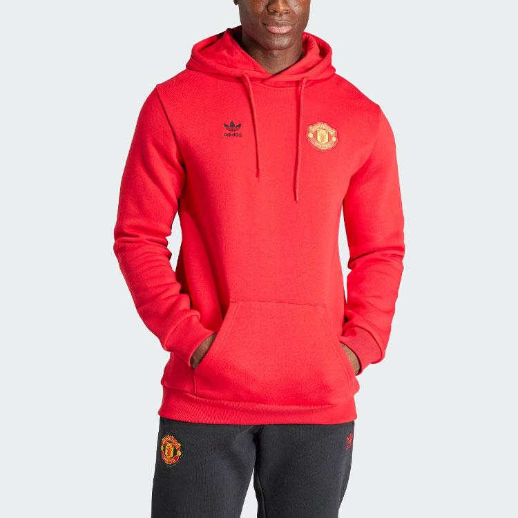 Adidas Толстовка с графическим принтом Manchester United Essentials, мужская спортивная одежда, ярко-красная IK8706