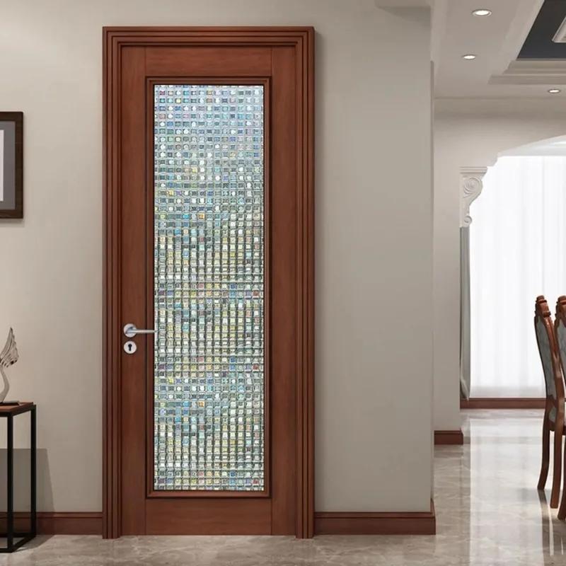 Decorative Door and Window Stickers Non-adhesive Privacy Film Removable Rainbow Window Glass Film for Home Office 45*100 Cm