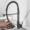 360°Swivel Spout Kitchen Sink Mixer Taps Black Brass Faucets for Kitchen Sink Single Lever Pull Out Hot Cold Water Crane