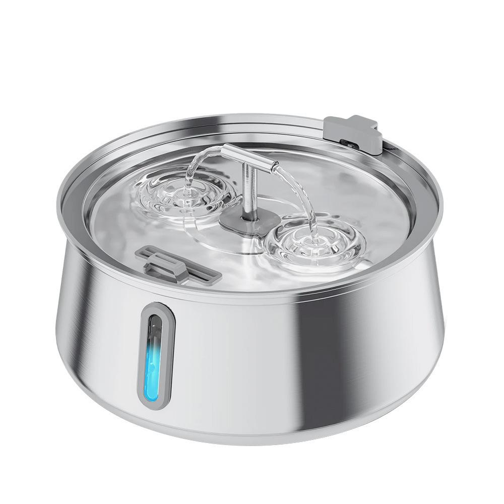 Диспенсер для воды для домашних животных из нержавеющей стали объемом 4 л - интеллектуальный автоматический циркуляционный фильтр для кошек