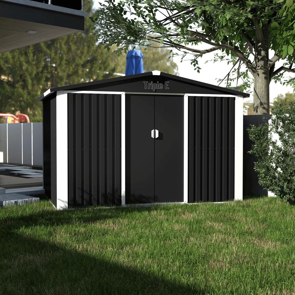 Rainproof Steel Storage Shed with Lock for Garden Tools and Sundries