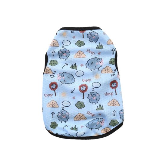 Жилет для домашних животных с круглым вырезом без рукавов, свободные удобные мягкие летние рубашки с принтом для домашних животных, овцы, кошки, собаки