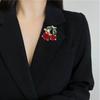 Blucome New Design Red Cherry Shape Brooch Gold Color Enamel Brooches Jewelry Pins Girl Christmas Gifts Scarf Hat Accessories