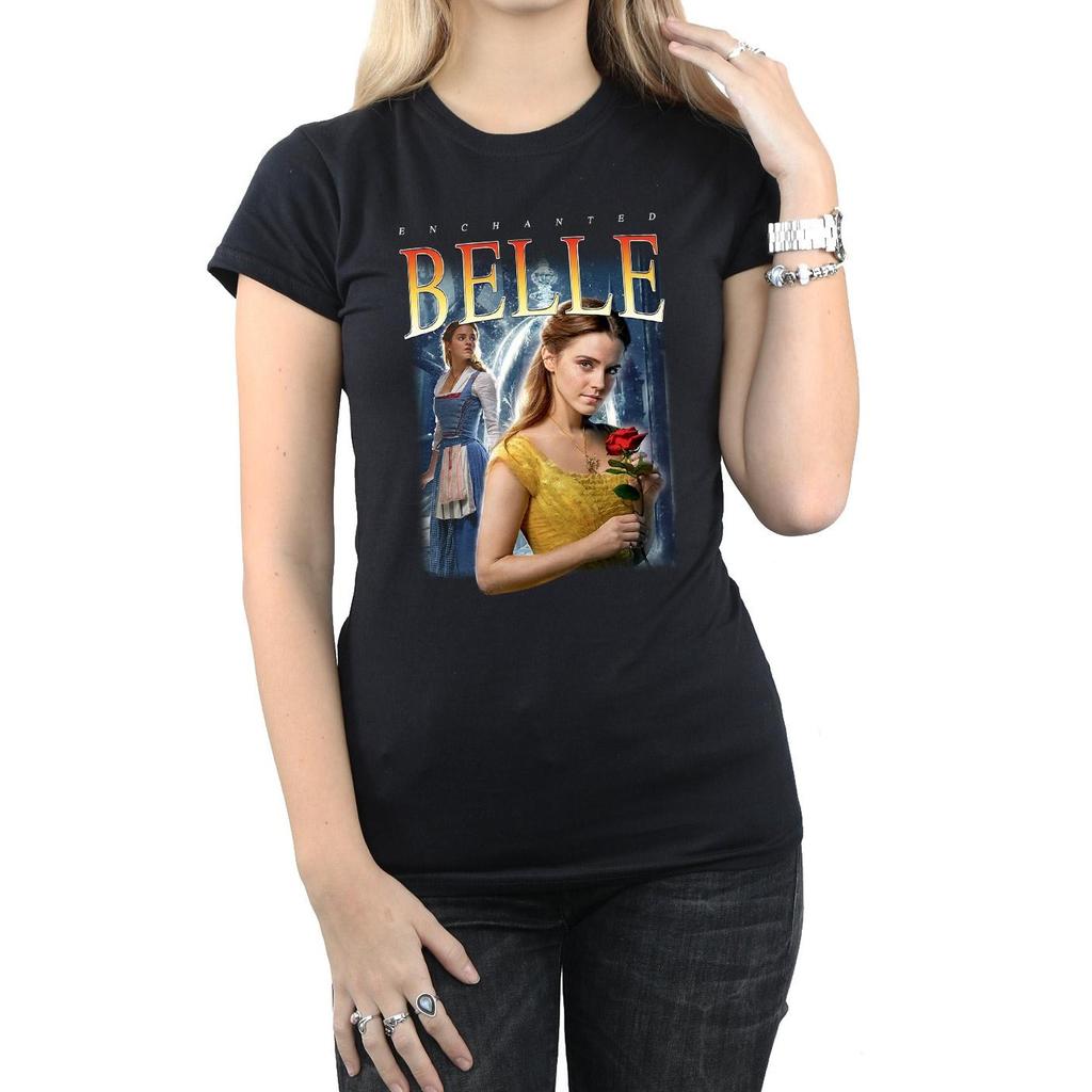 Disney Womens/Ladies Beauty And The Beast Belle Montage Cotton T-Shirt