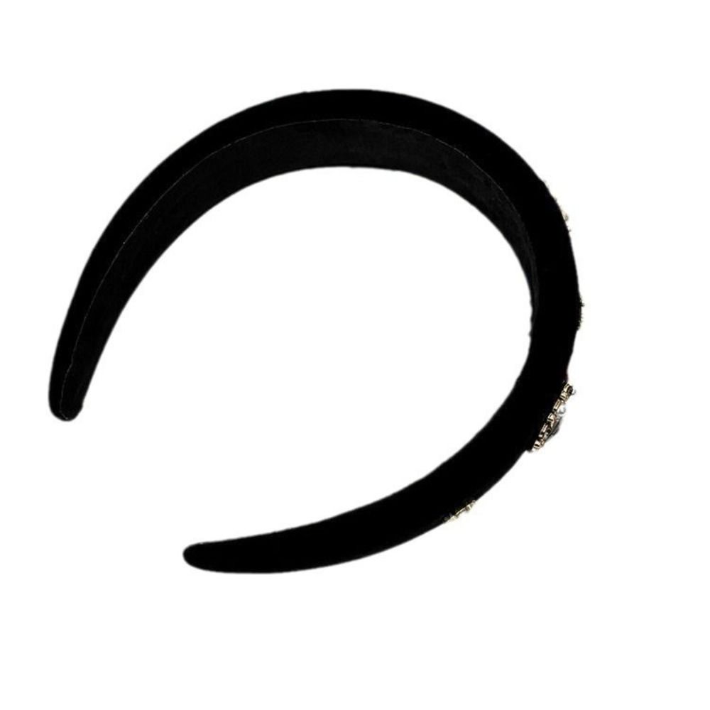 Elegant Design Velvet Headband Pearl Diamond Hair Bands Rhinestone Headband Autumn Winter
