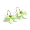 Yhoup 2026 Spring Y2K Mutil-color Acrylic Flower Petal Drop Earrings Stainless Steel Golden Young Charming Jewelry Waterproof