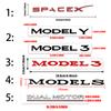 Car Original ABS Letter Logo Rear Tailgate Trunk Emblem Stickers For Tesla MODEL 3 MODEL Y SpaceX DUAL MOTOR Model S Model X