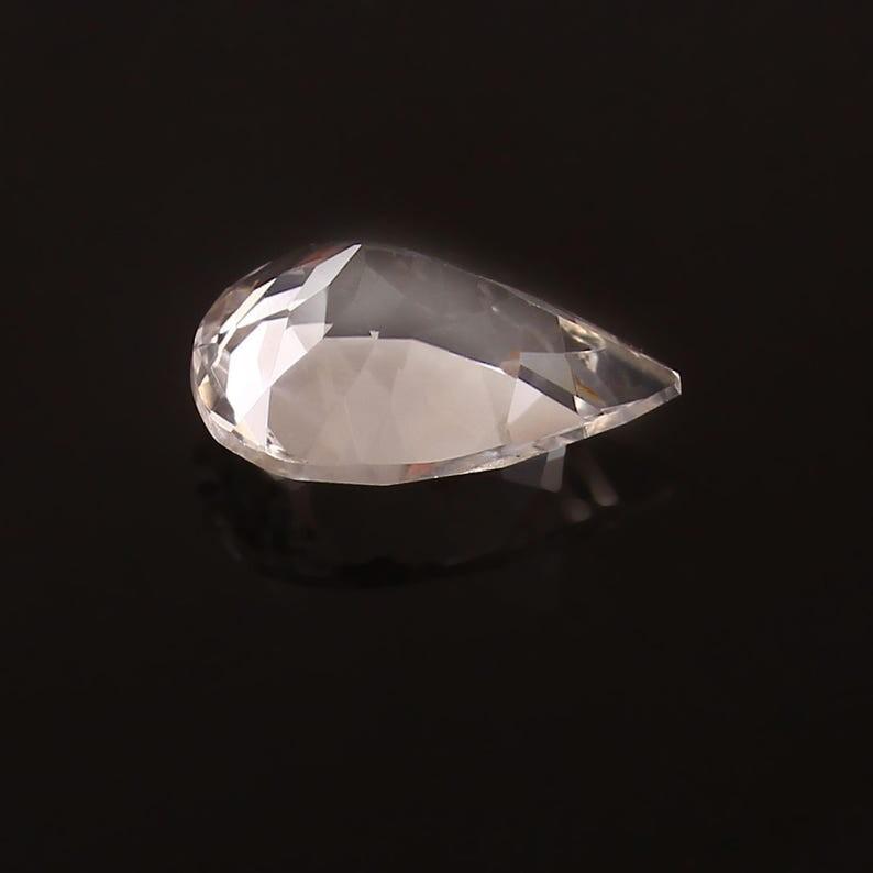 AAA Flawless 16x12 mm Heated Ceylon White Sapphire Pear Cut Loose Gemstone
