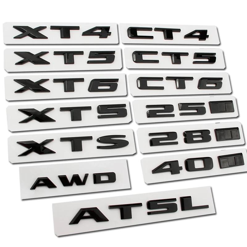 ABS Car Tail Letters Emblem Sticker for Cadillac XT4 XT5 XT6 XTS CT4 CT5 CT6 AWD ATS-L Auto Rear Trunk Badge Exterior Decoration