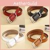 Vintage Leather Belt For Women With Alloy Buckle And Casual Style For Denim Pants Wear