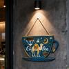 Coffee Bar Door Sign Business Cup Plaque Cafe Signs for Store Window Shop