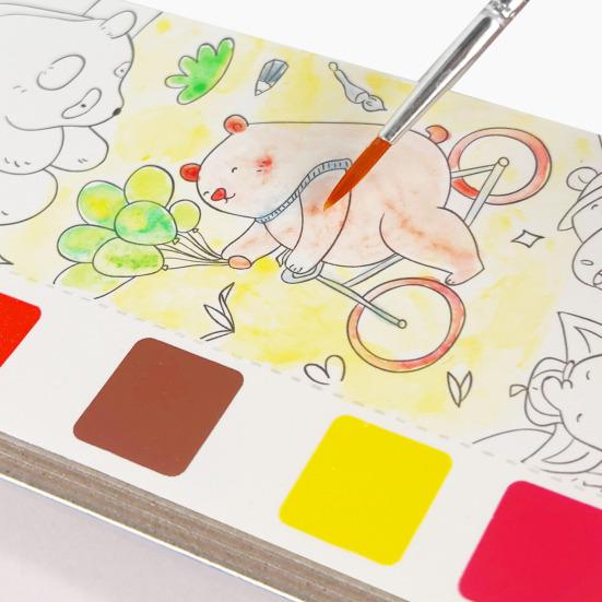 1/7Pcs Watercolor Painting Book Kids DIY Bookmark Fun Drawing Book with 21 Unique Patterns 6 Vibrant Watercolor Shades Painting Pad