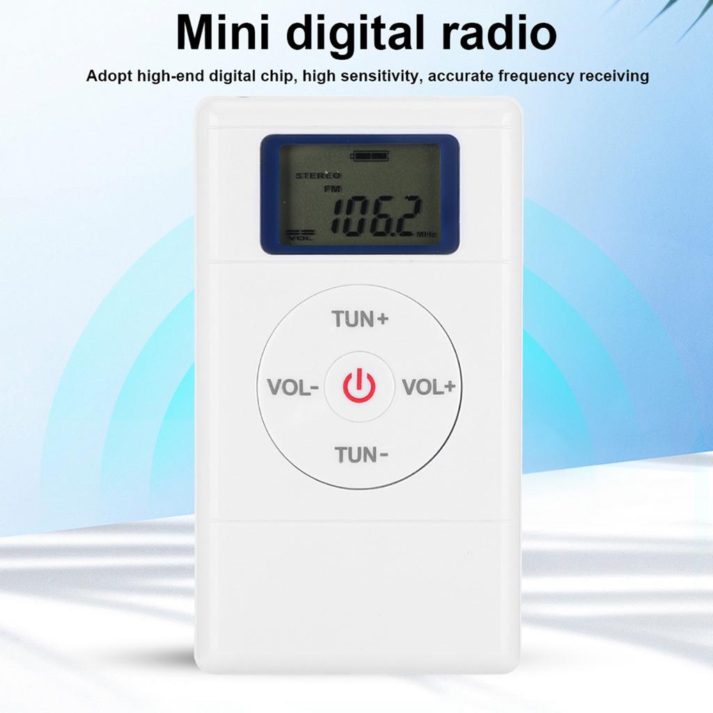 Мини-цифровой FM-радиоприемник с высокой чувствительностью, портативный плеер с ремешком и наушниками