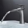 Gold Basin Faucets Waterfall Bathroom Faucet Single Handle Basin Mixer Tap Bath Faucet Brass Sink Water Crane Silver 855923