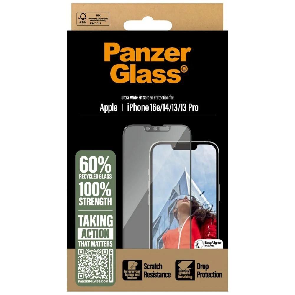 Panzerglass Tempered Glass Ultra-Wide Fit For iPhone 13 / 13 Pro / 14 / 16E - Transparent